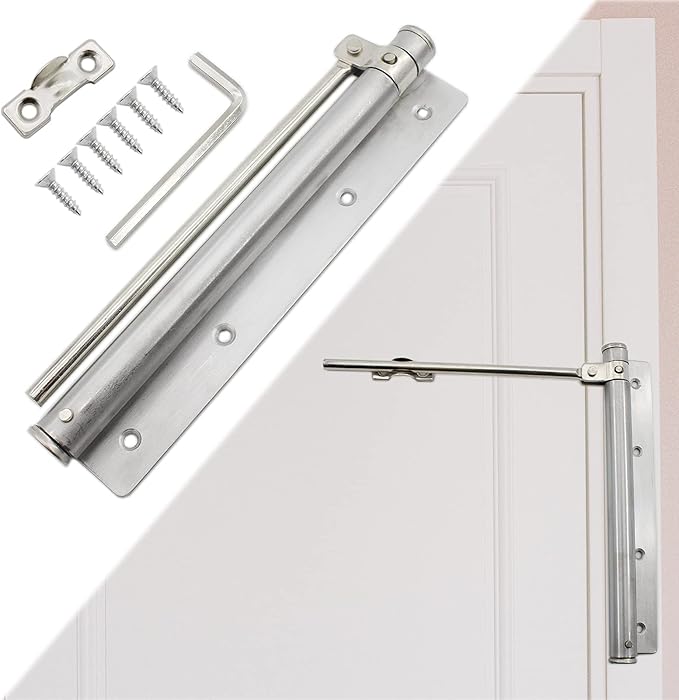 Heavy Duty Automatic Screen Door Closer - Safety Spring for Storm Door, Steel With Adjustable Closing Speed, Smooth and Quiet for Hinge Door