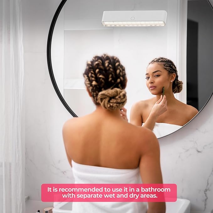 Wireless Vanity Light for Mirror - 4000mAh Rechargeable Stick On Makeup Light with CCT Modes & Dimmable Brightness, Cordless Lamp for Mirror, Vanity, Bathroom, Renter Friendly Gifts for Women