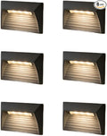 Low Voltage LED Step Lights 4.3W - Die-Cast Aluminum Stair Lighting with Patent Connector, Wet Location Safe for Outdoor Steps (6-Pack)