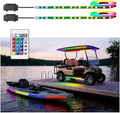 Battery Operated Marine Submersible Boat Lights Strip, 2 Pcs 8FT 9V IP68 RGB Golf Cart Canopy Roof Underglow Lights, Kayak Paddleboard Light, Boat Interior Deck Courtesy Light