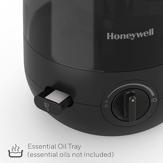 Honeywell Ultra Comfort Cool Mist Humidifier, No Filter, Easy to Fill and Clean, Cleaning Brush Included, Ultra Quiet, Use With Essential Oils for Extra Comfort, Black, HUL545B