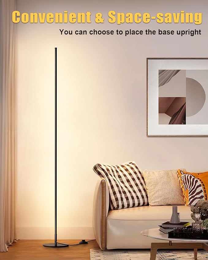 unionlux RGB Corner Floor Lamp 2 Pack with APP/Remote, RGB Corner Lamp with IC Chasing Lights, Modern Floor Lamp for Gaming Living Room Bed Room