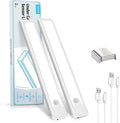 Under Cabinet Lighting, 8 Inch LED Rechargeable Battery Operated Motion Sensor Light Indoor, 1100 mAh Wireless Magnetic Dimmable 6500K Closet Lights for Under Counter, Kitchen, Stairs, 2 Pack