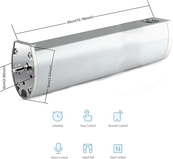 Smart Curtains System, Automatic Curtain Opener with Remote, Control by Alexa Google Home Connector APP WiFi Motorized Curtain Motor Track, Electric Curtain Opener for Bedroom (3m(118.11inch)), White