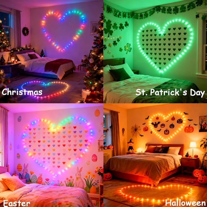 Honche Smart LED Fairy String Light USB 10M/33FT Rainbow Light Waterproof Remote/app Control Outdoor Indoor Rope Lights DIY Color Changing Christmas -mas String Light for Bedroom Garden Cafe
