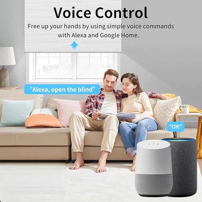 Tuya WiFi Φ35mm Smart Roller Shade Motor Kit Compatible with Alexa & Google Assistant, 38dB Quiet Brushless Drive, Motorized Blind Automation (6.0 N.m Motor Suitable for Φ40mm (1.57") Round Tube)