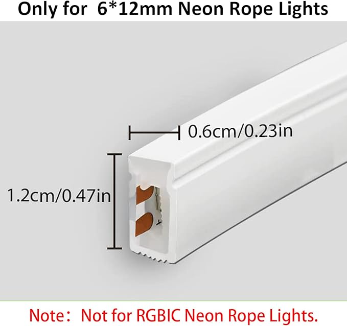 Neon Rope Light Mounting Brackets, 50PCS Neon Lights Install Fixing Clips Accessories for 6x12mm Silicone LED Neon Flex Strip Lighting, Neon Signs DIY(50 Screws, 50 Clips)