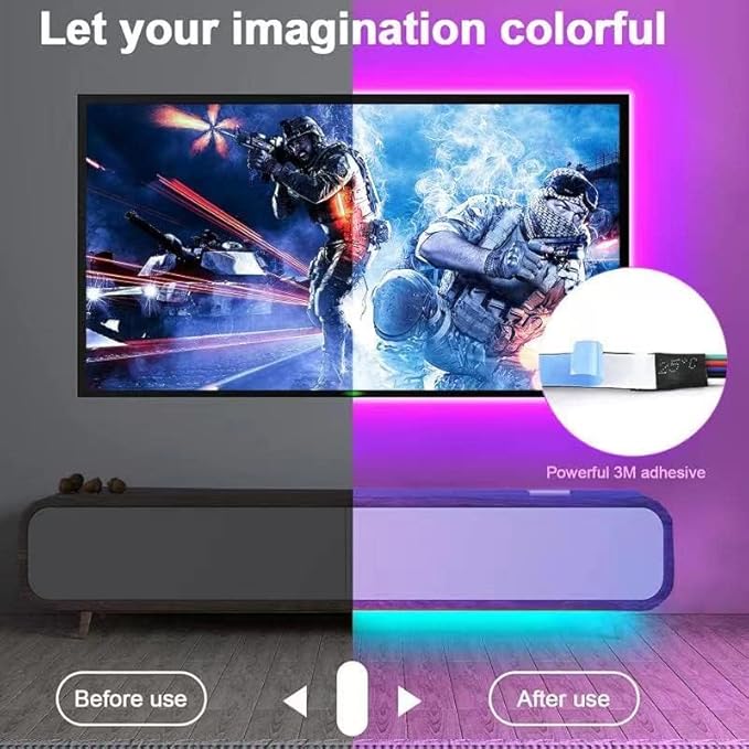 LED Strip Lights Battery Powered,13.2FT Led Lights USB Powered for TV,5050 Multi-Color Changing Led Lights for Bedroom,Home Decoration,Party,Camping (4m)
