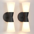 Wall Sconces Set of 2 for Bathroom, Modern Indoor Vanity Light Fixtures 13", Up Down Lighting, Wall Mount Lamp for Living Room Bedroom Hallway Stairway Fireplace Mirror E26 Base 2PC White&Black