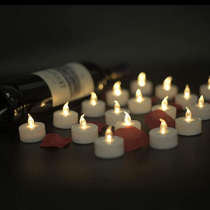PILLOBOX Battery Operated Tea Lights Candles-100PACK Flameless Electric Candles LED Lamp Realistic and Bright Flickering Holiday Gift Long Lasting for Wedding Party Home Decoration (Warm White)