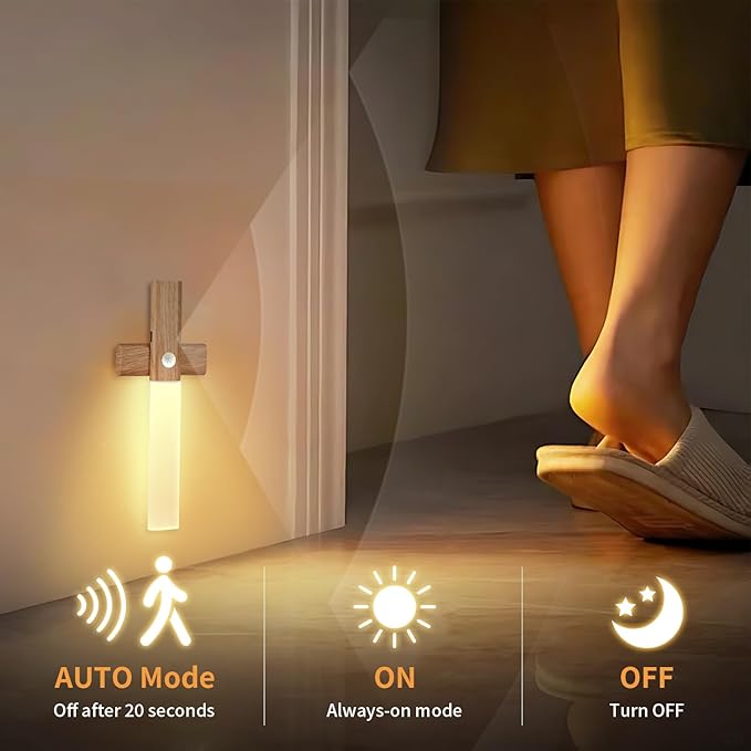 ASAWASA Stair Led Lights，Rechargeable Battery Operated Motion Sensor Light Indoor，Magnetic Dimmable Closet Lights, Wireless Under Counter Lights for Kitchen, Stairs，Restroom（White Light）