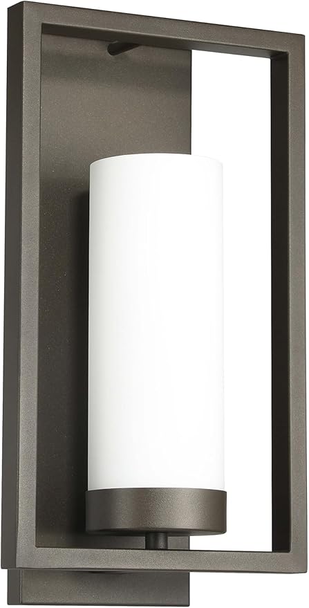 XiNBEi Lighting Sconces Wall Lighting, Modern Dark Bronze Wall Sconce with Glass Shade Indoor Bathroom Vanity Sconce Wall Light Fixture for Hallway Bedroom Corridor XB-W1143-GDB