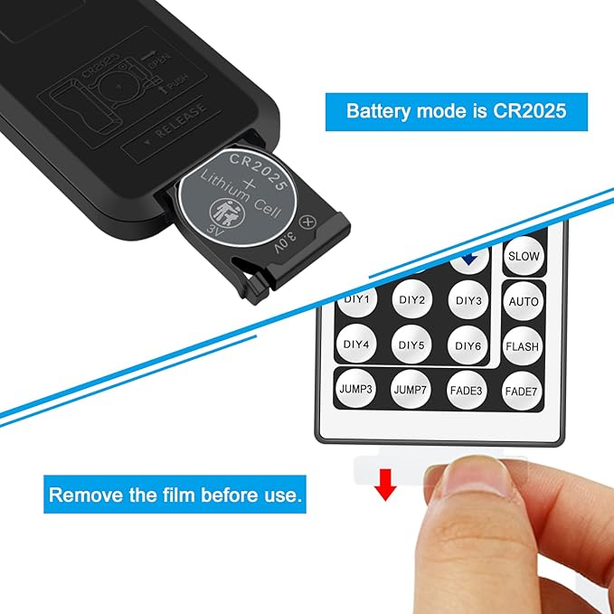 RGBZONE 4PIN RGB LED Controller, 2 Ports Low Voltage LED Controller, 44-Keys Wireless IR Remote Control, DC12V-24V 5050 2835 3528 LED Strip Lights