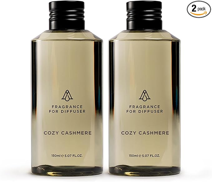 AromaPlan Hotel Scents Cozy Cashmere 5 Fl Oz (2 Pack), Luxury Aroma & Hotel Fragrance Diffuser Oil- Hotel Diffuser Oil for Aromatherapy- USA Made, Bigger Bottle, Bolder Aroma & Longer Lasting