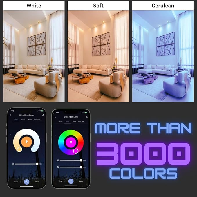 MR16 Smart LED Light Bulb, 50 Watt Equivalent, Energy Efficient 5W, GU10 Base, Dimmable, Color-Changing LED with App & Voice Control (1)