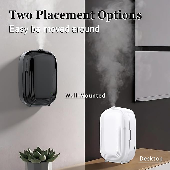 Waterless Oil Diffuser,Aromatherapy Scent Diffuser-150ml Smart Air Diffuser Oil Machine with APP & Timer|Large Room Oil Diffusers for Home,Office, Hotel Collection Use,Cover 1500 sq.ft-Compact,Black
