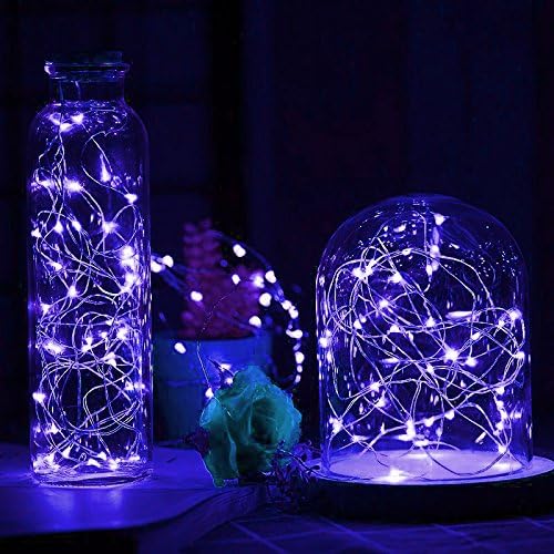 LIIDA [10-Pack] LED String Lights, 6.6FT LED Moon Lights 20 Led Micro Lights On Silver Copper Wire (Batteries Include) for DIY Wedding Centerpiece, Table Decoration, Party (Blue)