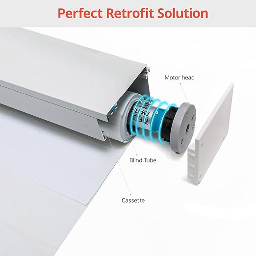 DIY Retrofit 8.4V Smart Battery RF Tubular Motor BRB25 for 1.5in / 38mm Roller Blind Tube - Mobile App & Remote Control, Compatible with Alexa Google Control4 Savant IFTTT Smart Home Systems
