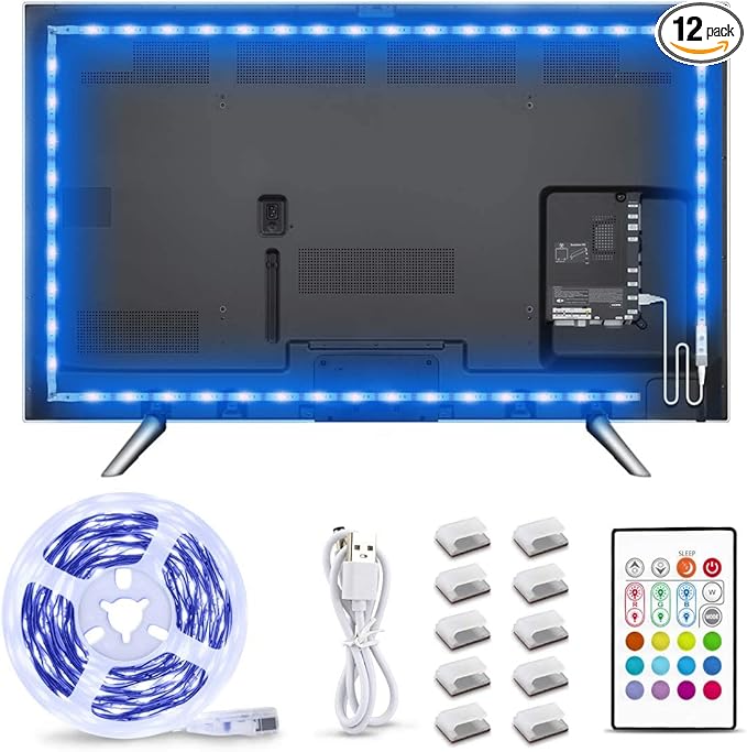 MY BEAUTY LIGHT LED Lights - 14.8ft RGB LED Strip for 60-70in TV, 4096 DIY Colors Options, Smart Ambient Lighting for Bedroom & Gaming Room Decor