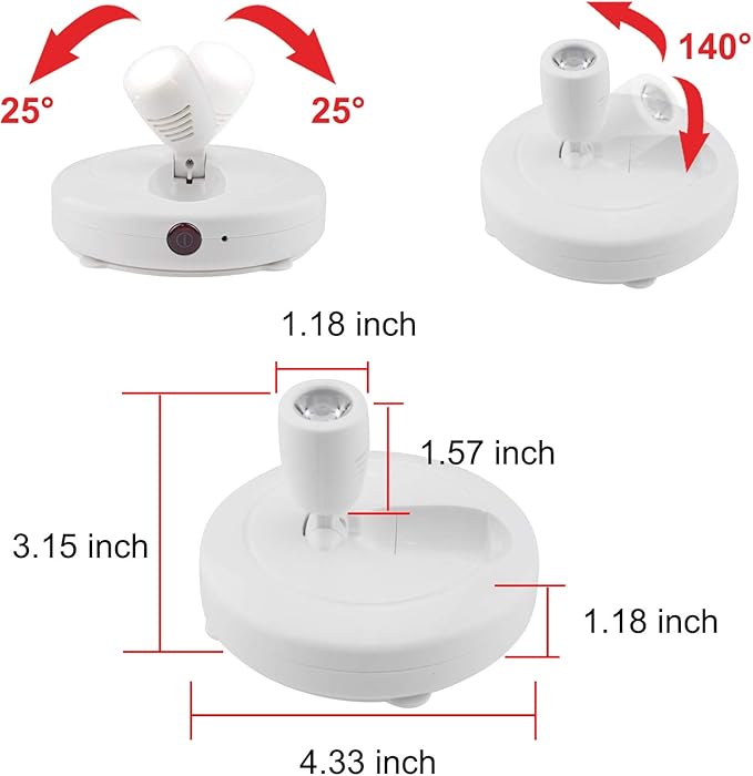 HONWELL Wireless LED Spotlights 2 Pack Accent Light Puck Lights with 2 Remote, Indoor Closet Lights with Rotatable Head,Stick on Artwork Lighting, Picture Light for Paintings