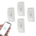 10A Wireless Smart Switch, Wi-Fi Light Switch Compatible with Alexa & Google Home & SmartThings, FCC Certified, No Hub Required Support DIY Module(4 Pack)