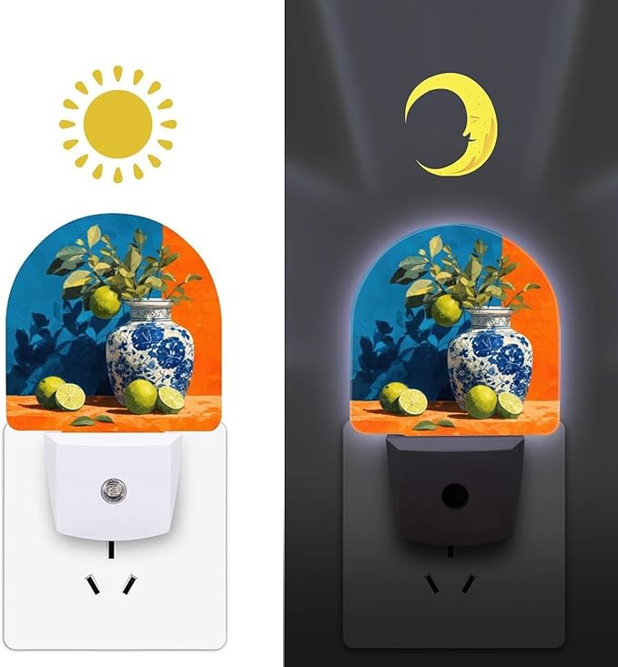 Night Lights Plug Into Wall, Cerulean Contrast LED Smart Light Sensor Night Light Auto Dusk to Dawn for Hallway, Bedroom, Bathroom, Stairway