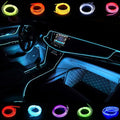 ABALDI Car Light El Wire Led Flexible Soft Tube Wire Lights Neon Glowing Car Rope Strip Light Xmas Decor DC 12V for Car 360 Degrees of Illumination(5m/16ft,Ice Blue)
