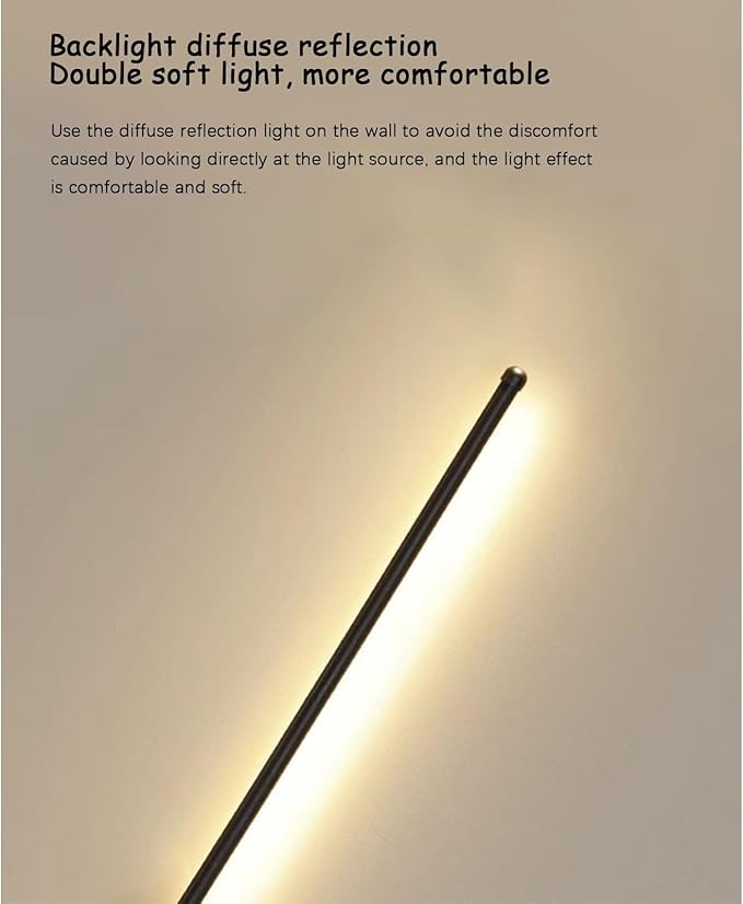 LED Long Strip Wall Lights with Motion Sensor Lamp 3000K/4000K/6000K Lighting Modern Simple Aluminum Mounted Indoor Bedside Decoration Light Living Room(Gold Warm Light,100cm)