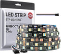 BTF-LIGHTING WS2805 IC RGBCCT Addressable Dual Data LED Strip 5050SMD 16.4FT 60LED/m 20Pixel/m 5 Colors in 1 Chasing Color RGB+CCT 3000K-6500K Lights Strip IP30 DC12V(No Adapter or Controller)