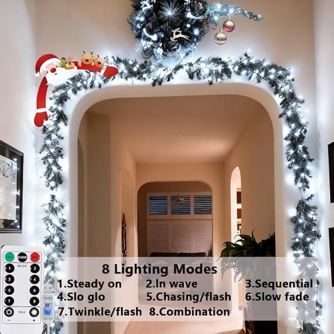 USB Fairy Lights Plug in, 33 Feet 100 LED Twinkle String Lights with Remote and Timer, Waterproof 8 Modes for Bedroom Indoor Wreath DIY Party Wedding Christmas Holiday Decoration(2 Pack White)