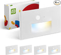 ASD LED Recessed Step Light Fixture, Dusk to Dawn Outdoor Tread Lighting | 3CCT, Motion Sensor, Photocell, Waterproof, ETL Listed | 3W 120LM 3000K-5000K 120V | Staircase Illumination | White, 4 Pack