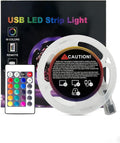 LED Strip Lights, 5V RGB Color Changing Light Strips with Remote Control, USB Powered Flexible LED Lights for Bedroom, TV, Living Room, Party, Home DIY Decoration (32.8Ft)