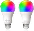 A19 Smart WiFi LED Light Bulbs, RGBCW Multi-Color Changing, Warm to Cool White Dimmable, Compatible with Alexa & Google Home (No Hub), 60W Equivalent E26, RGB+2700K-6500K, 2 Count
