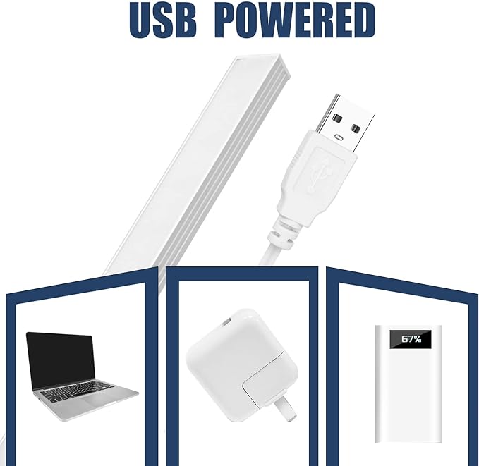 Kitchen Lights Closet Lights LED Light Bar Under Counter Light Fixtures with USB Powered LED Light Bar for Room Under Counter Lighting Work Tables Student Dormitory