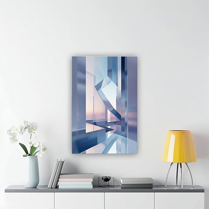 Futuristic Minimalist Wall Art – Abstract Digital Geometry Print – Modern Tech-Inspired Home Decor for Office & Living Room Poster for Room Aesthetics Canvas Wall Art Poster And Print 24x36inch(60x90c