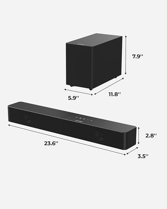 ULTIMEA 2.1ch Surround Sound Bar with Wireless Subwoofer, VoiceMX & BassMX, App Control, 240W Peak Power Soundbar for Smart TV, Adjustable Bass, HDMI, Optical, Bluetooth 6.0, Poseidon M30 (2026 Model)