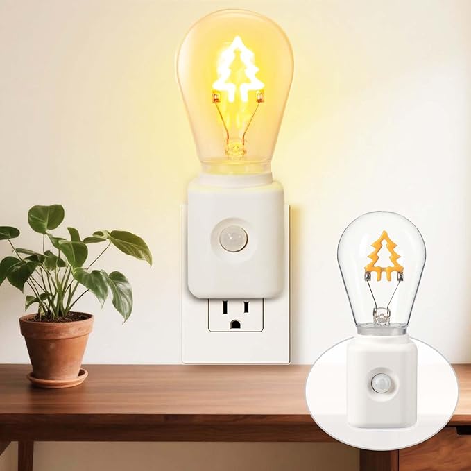 Led Night Light Lamp Plug in, Montion Activated, 1W Dimmable Light, 2200K Warm White, Pack of 1