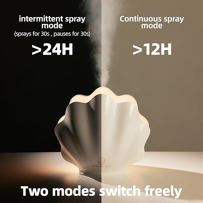 Essential Oil Diffuser 260ML, Shell Aroma Diffuser with Remote Control, 7 Colors LED Night Light for Bedroom Home Relaxation, Valentines Day Gifts