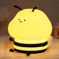 YuanDian Cute Bee Night Light for Kids, Nursery Night Lamp Kawaii Animal Bedside Nightlight with 7 Colors 3 Levels Dimmable Tap Control Rechargeable Nightlights