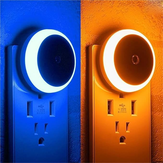 LED Night Light in Dusk to Dawn Smart Sensor Auto Dim Into Wall Night Lamp for Bathroom Hallway Kitchen Stairway Bedroom(1pc Warm White)