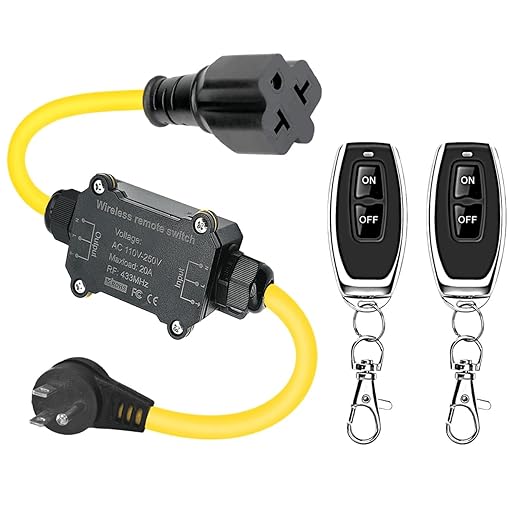 Outdoor Wireless Remote Control Outlet Plug,AC110V Waterproof Remote Control Power Switch,AC110V/120V/250V/20A Heavy Duty Smart Outlet,164FT Range,Suitable for Lamps,Electrical Equipment,etc