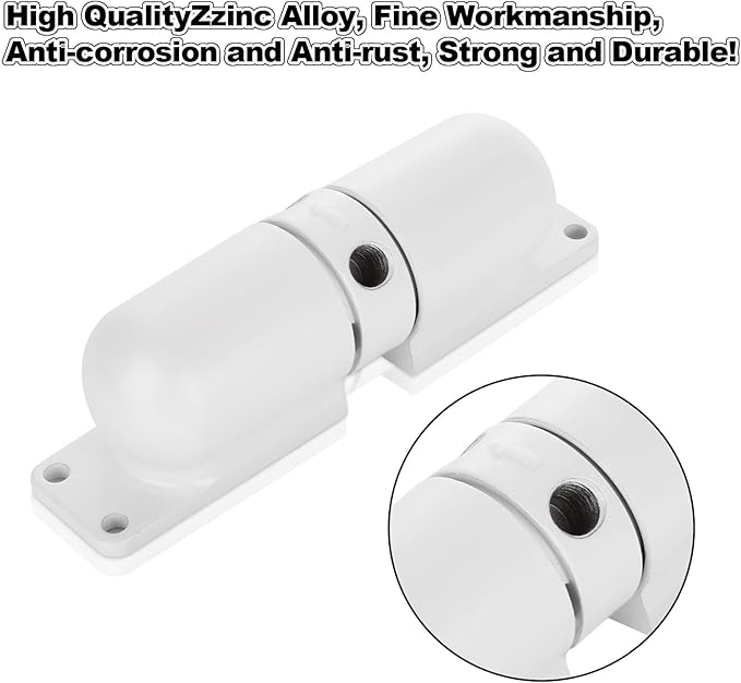 2PCS Automatic Door Closer for Home, Heavy Duty Zinc Alloy Auto Door Closer with Spring Tension, Self-Closing Safety Hardware for Interior Doors, White (2-Pack)