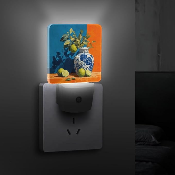 Night Lights Plug Into Wall, Cerulean Contrast LED Smart Light Sensor Night Light Auto Dusk to Dawn for Hallway, Bedroom, Bathroom, Stairway