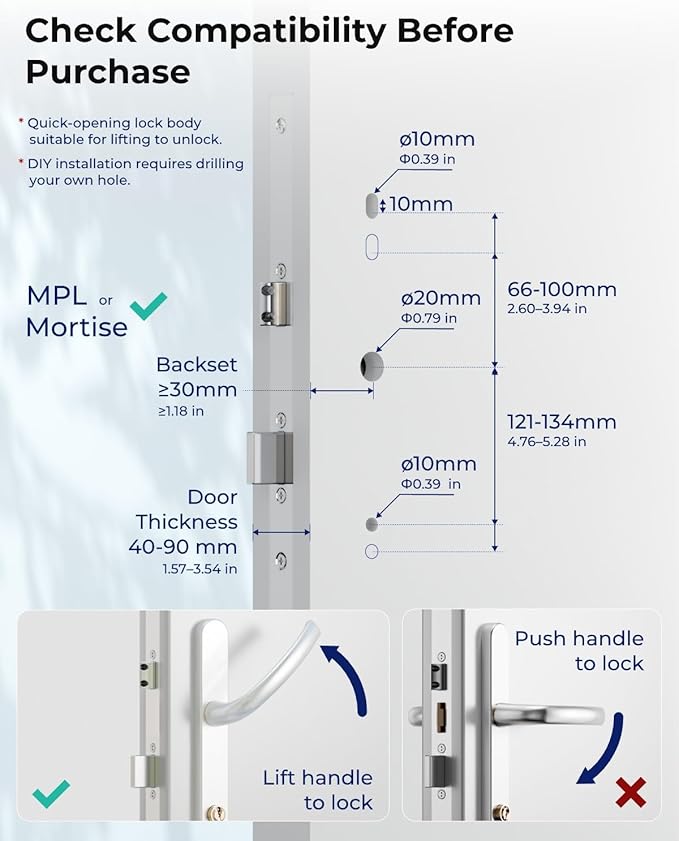 Electronic Smart Door Lock Fingerprint Door Lock with Keypad，Smart Lock for Front Door Children Proof IC Card, App Control & Mechanical Key