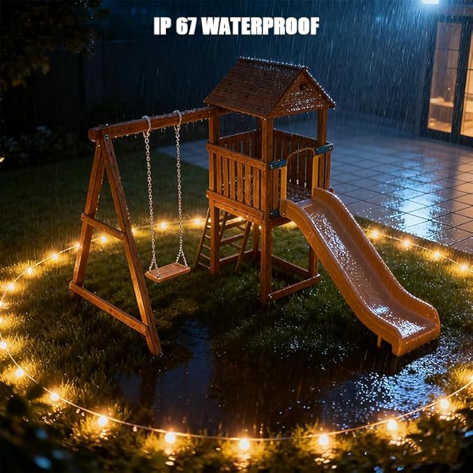 Outdoor Ground Lights 31FT Patio Decorations Smart Outdoor Lights 24V with IC+RGB 20 Pathway Light IP67 Waterproof for Christmas Holiday Party APP/Remote Control (unconnectable)