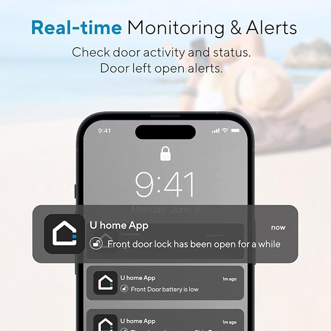 ULTRALOQ 2025 Upgrade Bolt NFC Smart Door Lock, Built-in WiFi Deadbolt 6-in-1 Keypad Keyless Entry Door Lock & Door Sensor,Auto Unlock,IP65 Waterproof,Easy Installation,BHMA Grade AAA