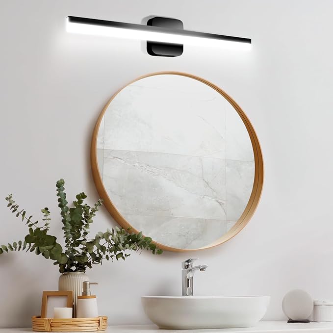 Yarra-Decor 24 in LED Bathroom Vanity Light Bar,Vanity Lighting Fixtures for Mirror Lighting,Indoor Daylight White Wall Light 6000K -Black