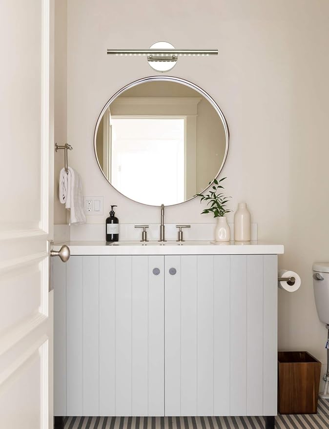 Bathroom Vanity Lights for Bathroom Light Fixutres 15.7 Inches Bathroom Lights Over Mirror 5W Led Lighting Plug in Vanity Lighting Fixtures Stainless Steel with 180°Rotation,6000K Cool White
