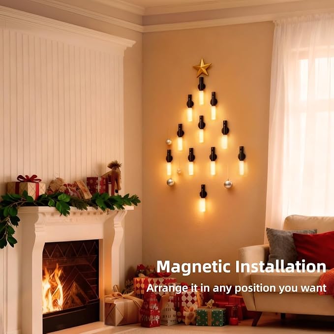 Motion Sensor Night Lights Indoor, Dimmable Lighting Decor for Stair, Bedroom, Kids Room,Magnetic Hallway Rechargeable LED Wireless Battery Operated Wall Sconce