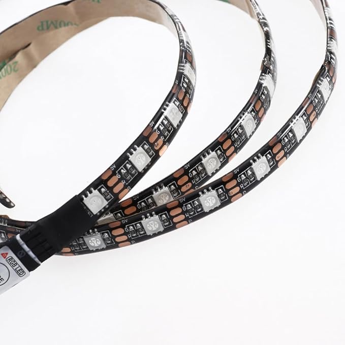 Uonlytech 39.37In Waterproof Flexible RGB Led Strip Light with USB Control Cable Adhesive Backing for Tv Closet Outdoor Decorative Lighting